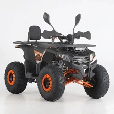 Квадроцикл на аккумуляторе HB-FC1450-2-7(MP3) черно-оранжевый со спинкой